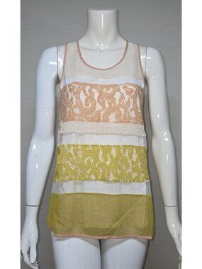Sunday In Brooklyn Anthropologie Lace Overlay Sleeveless Top Size MED NEW
